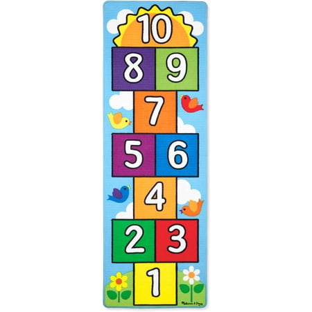 Melissa & Doug Hop and Count Hopscotch Game Rug , 3-Pieces, 78.5" x 26.5"