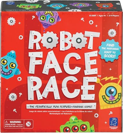 Educational Insights Robot Face Race, Fast Paced Color Recognition Matching Game, for Ages 4+