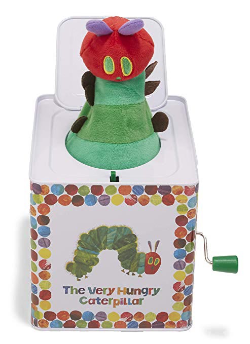The Very Hungry Caterpillar jack-in-the-box toy with a caterpillar popping out