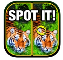 Spot It app icon showing two matching tiger pictures