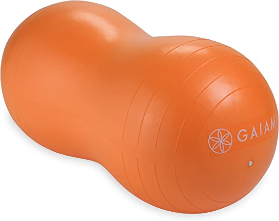 Orange peanut-shaped exercise ball